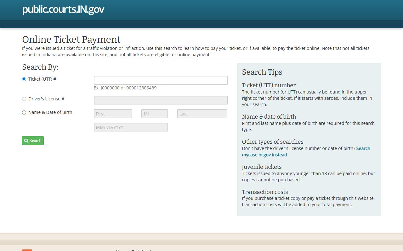 Clinton County court dockets Indiana ePay payment portal
