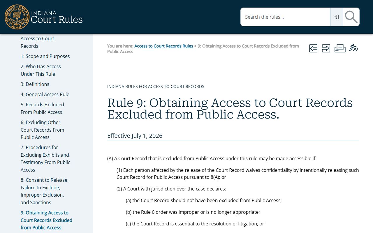 Clinton County court records Access to Court Records Rule 9