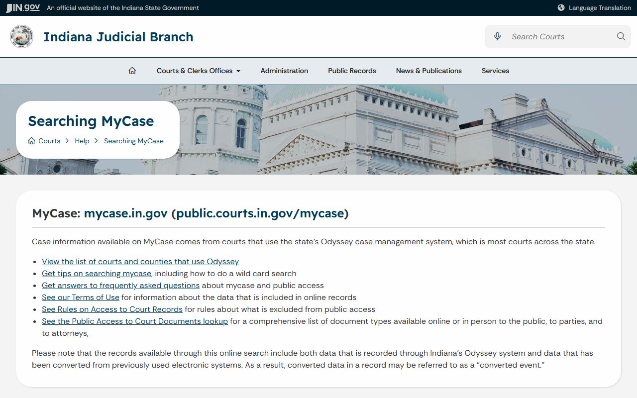 Clinton County court records MyCase search help fields