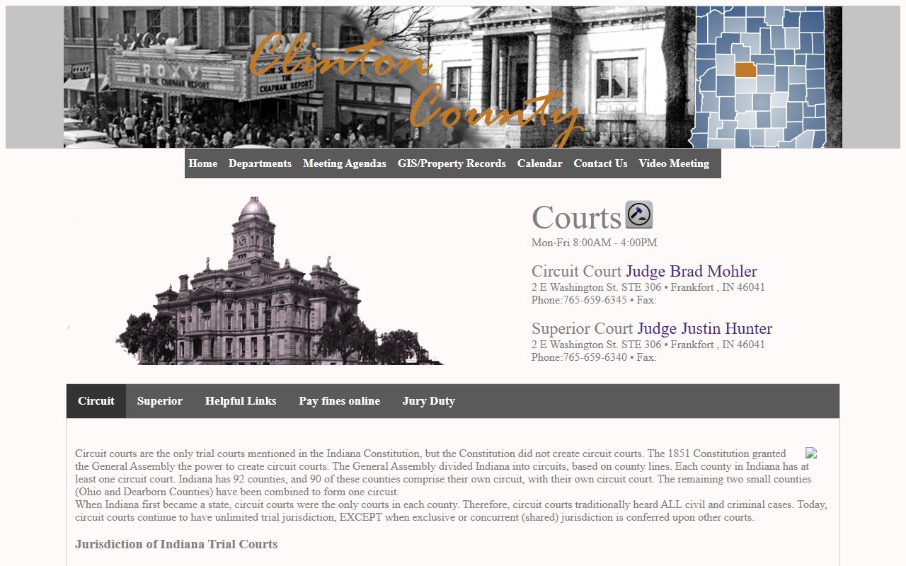 Clinton County court records courts page