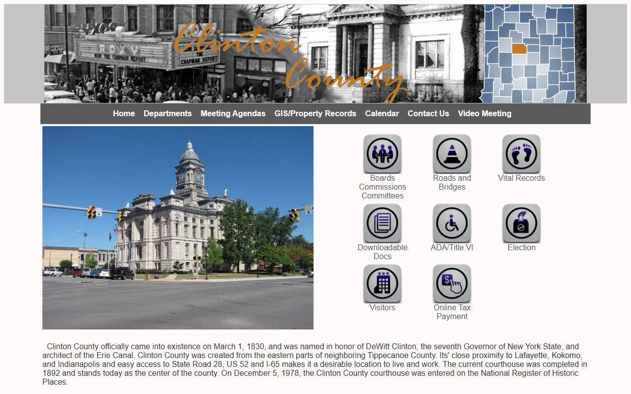Clinton County court records county homepage