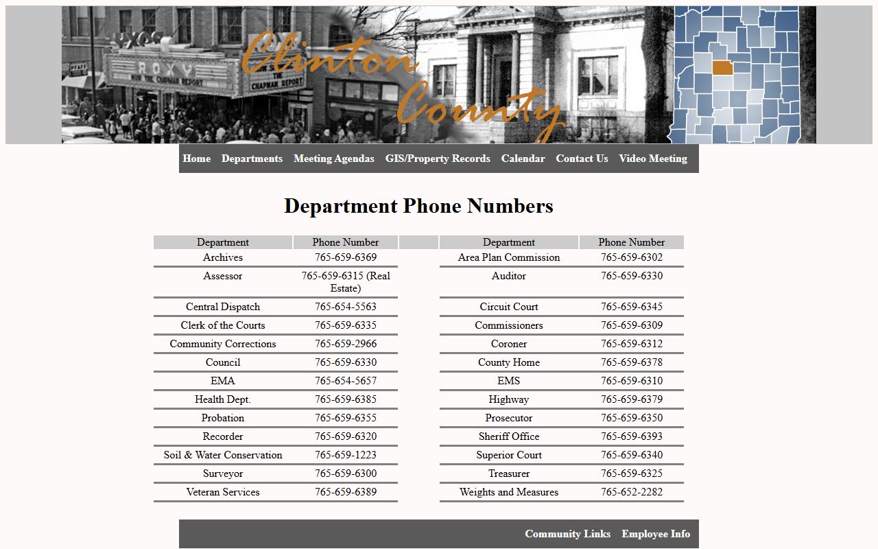 Clinton County court records phone directory