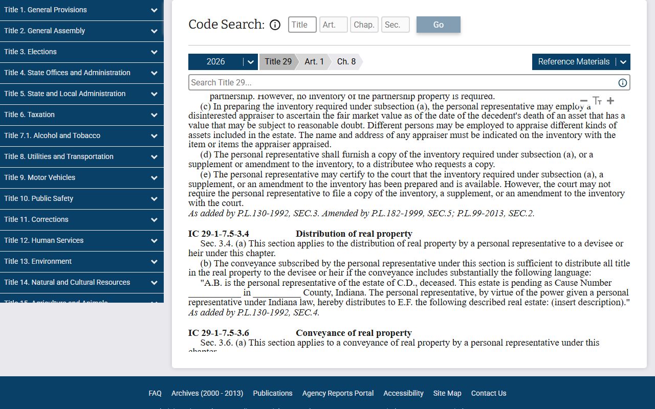 Indiana small estate statute for probate affidavits